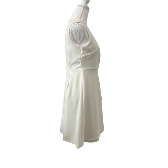 Calvin Klein White Sleeveless Faux Wrap Above Knee Dress Womens Size 8P - Picture 4 of 12